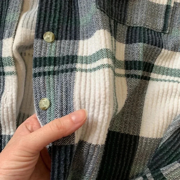 Plaid ribbed vintage button down - Picture 3 of 5